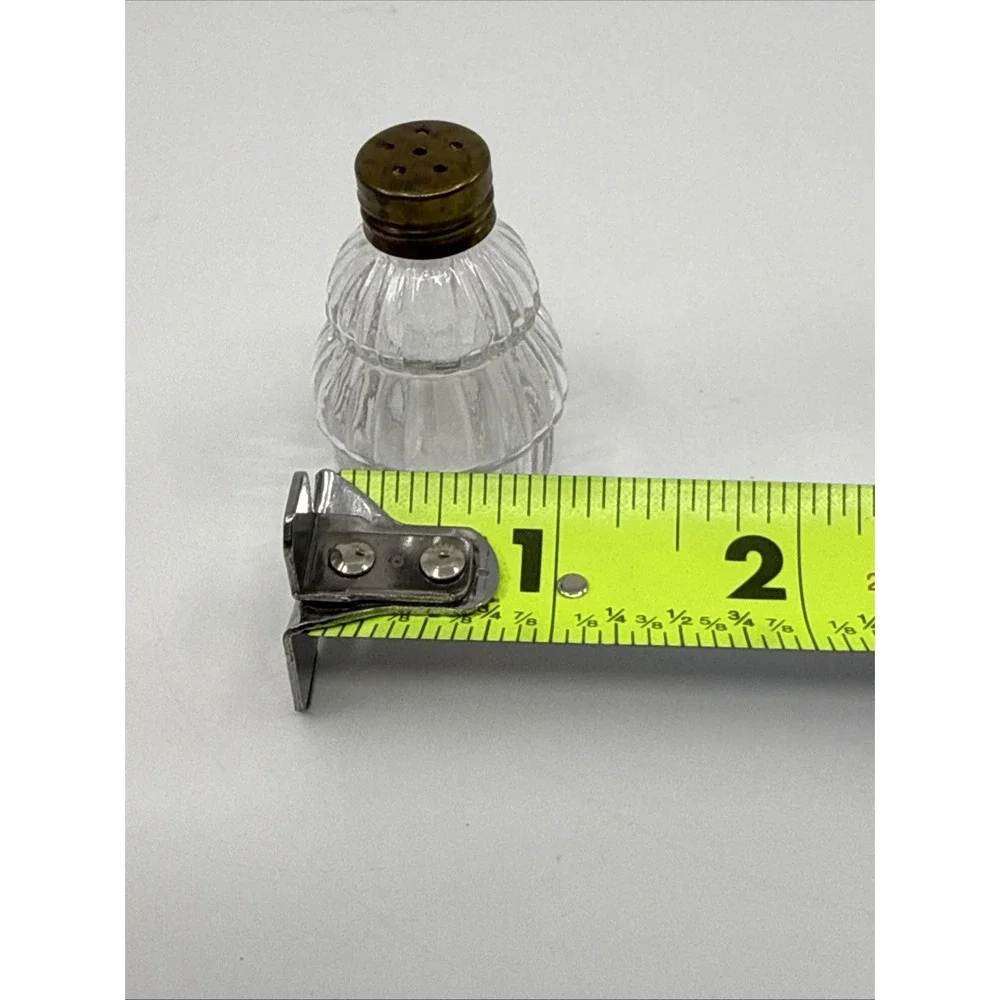 Vintage Draped Clear Glass Design Salt & Pepper Shakers Layered 2